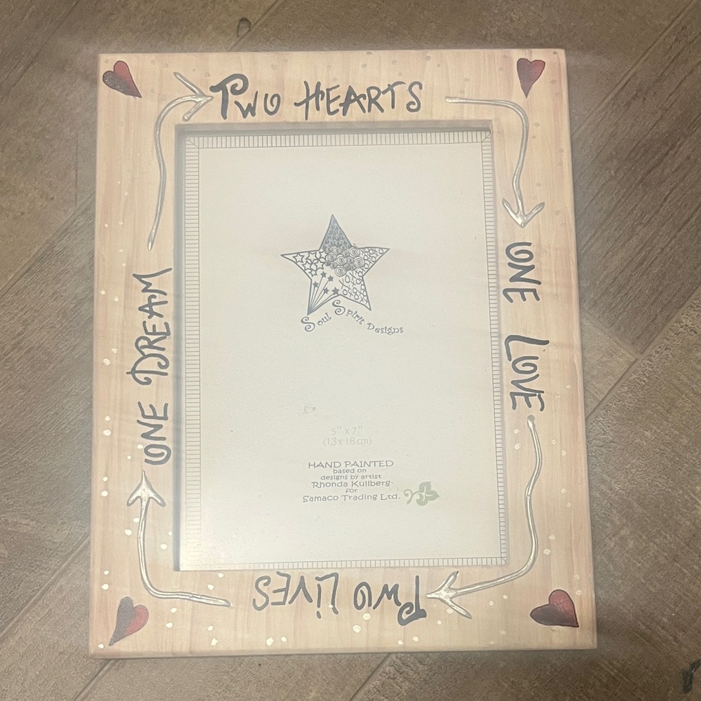 Heartfelt Wooden Picture Frame - Cream and Red